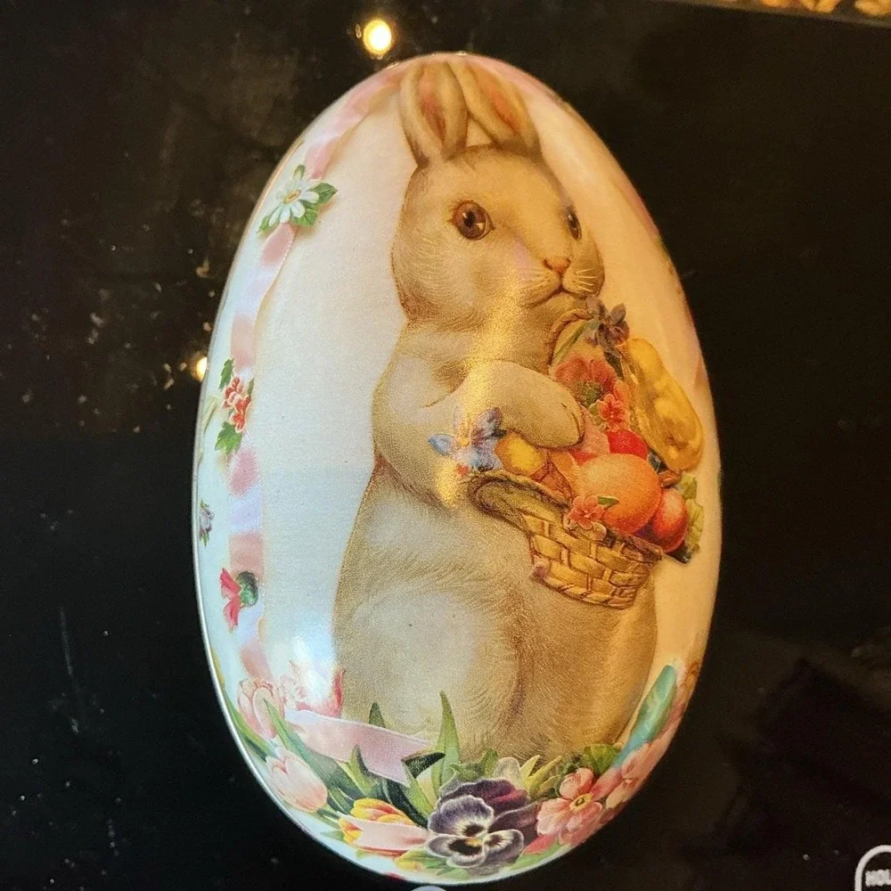 Vintage Easter Thomas L. Cathey Collection Metal Tin Egg - 1980s 2‎ Avail.